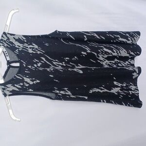 Three Dots Black and Silver Metallic tank, Strechy, XS, Like New, 15" PTP, 25" L